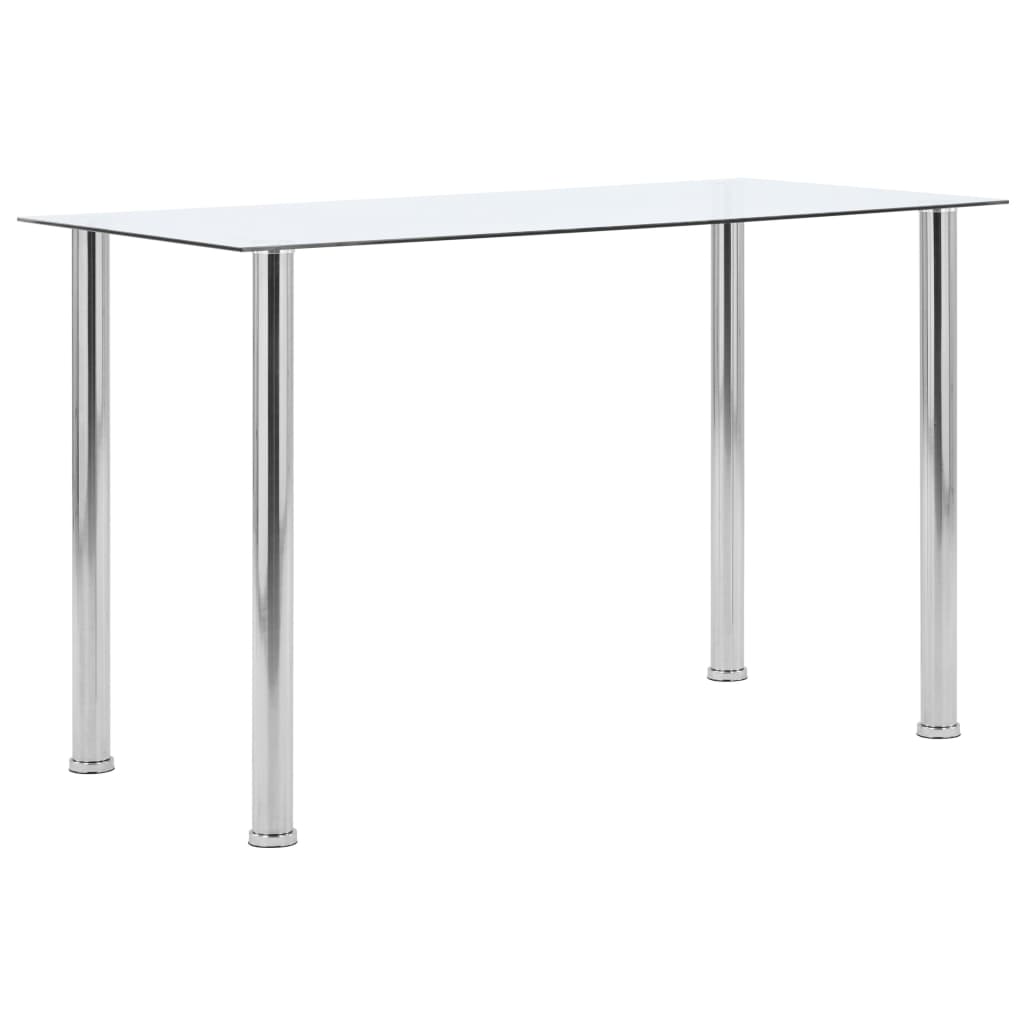 Eettafel 120x60x75 cm gehard glas transparant is nu te koop bij PeponiXL, paradijselijk wonen!
