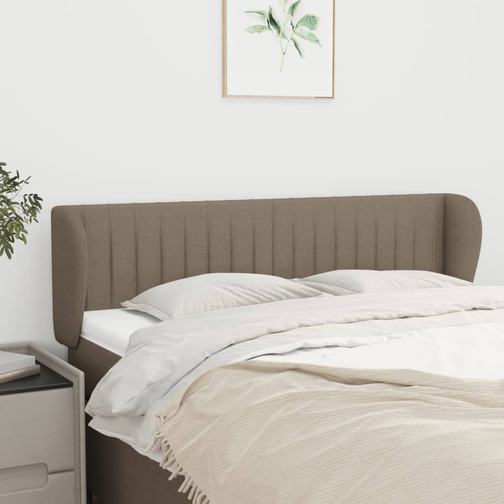 Hoofdbord met randen 147x23x78/88 cm stof taupe is nu te koop bij PeponiXL, paradijselijk wonen!