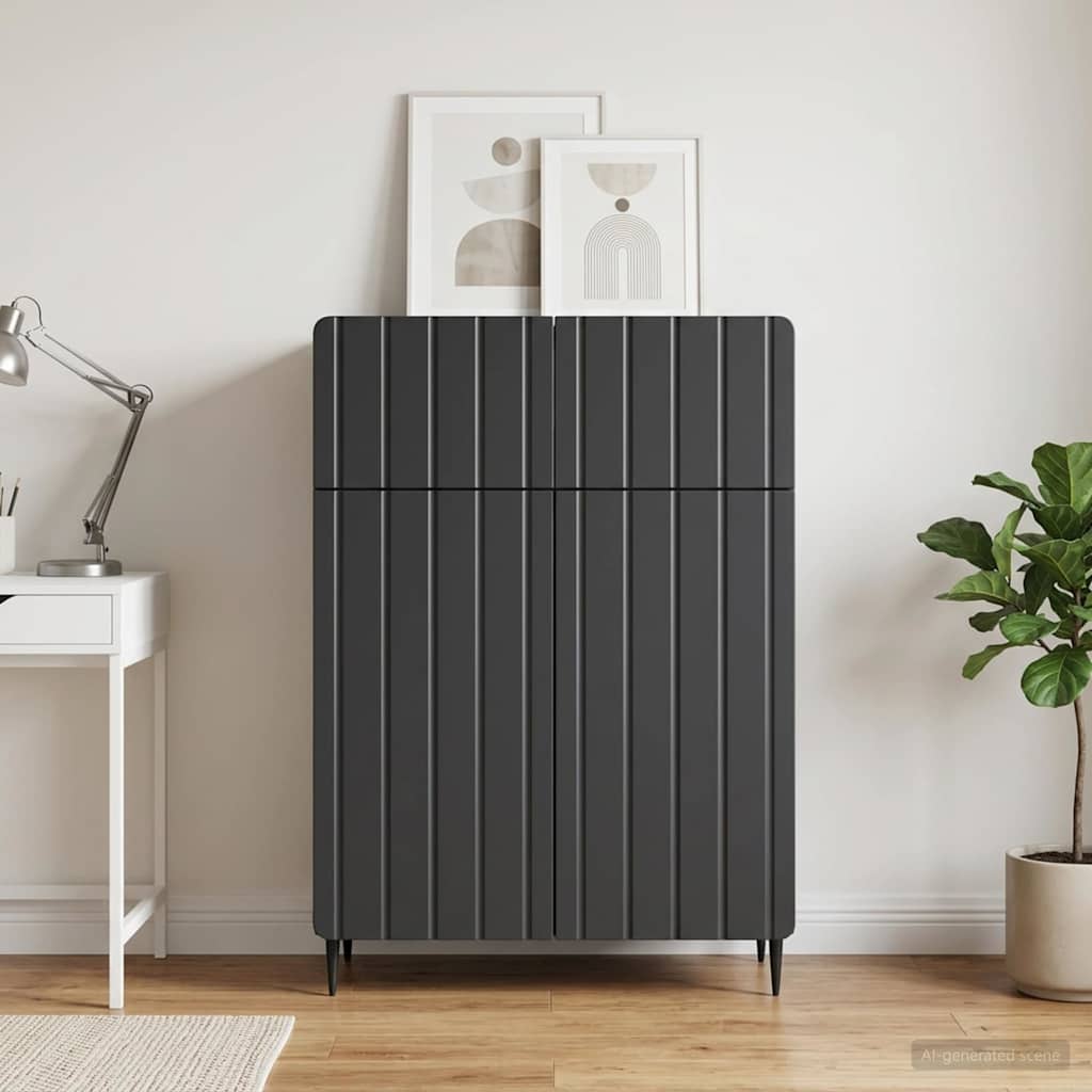 Dressoir met lade Zwart 66 x 34,5 x 92 cm Bewerkt hout is nu te koop bij PeponiXL, paradijselijk wonen!