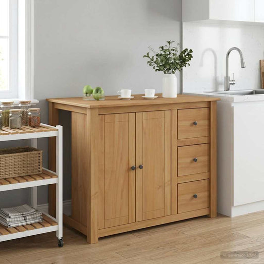 Keuken Trolley PANAMA 2 pcs Honing Wax 112 x 77 x 90 cm is nu te koop bij PeponiXL, paradijselijk wonen!