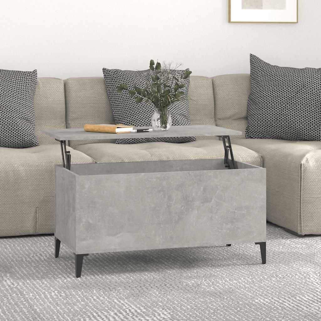 Salontafel 90x44,5x45 cm bewerkt hout betongrijs is nu te koop bij PeponiXL, paradijselijk wonen!