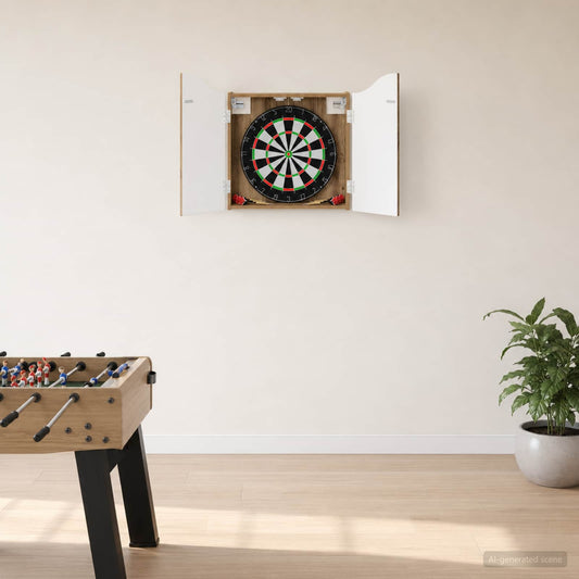 Dartbord Kabinet Artisanaal eiken 56 x 12 x 63 cm Bewerkt hout is nu te koop bij PeponiXL, paradijselijk wonen!