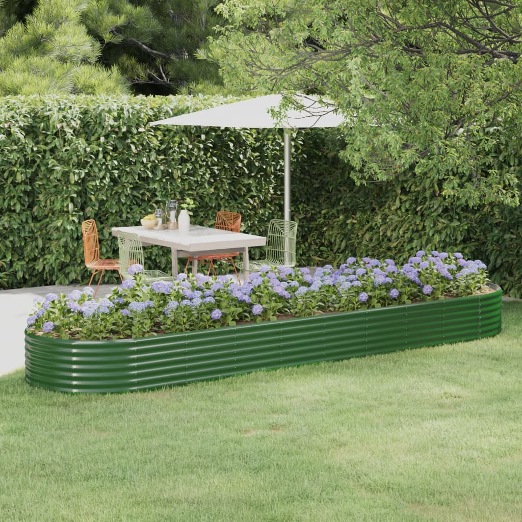 Plantenbak 396x100x36 cm gegalvaniseerd staal groen is nu te koop bij PeponiXL, paradijselijk wonen!