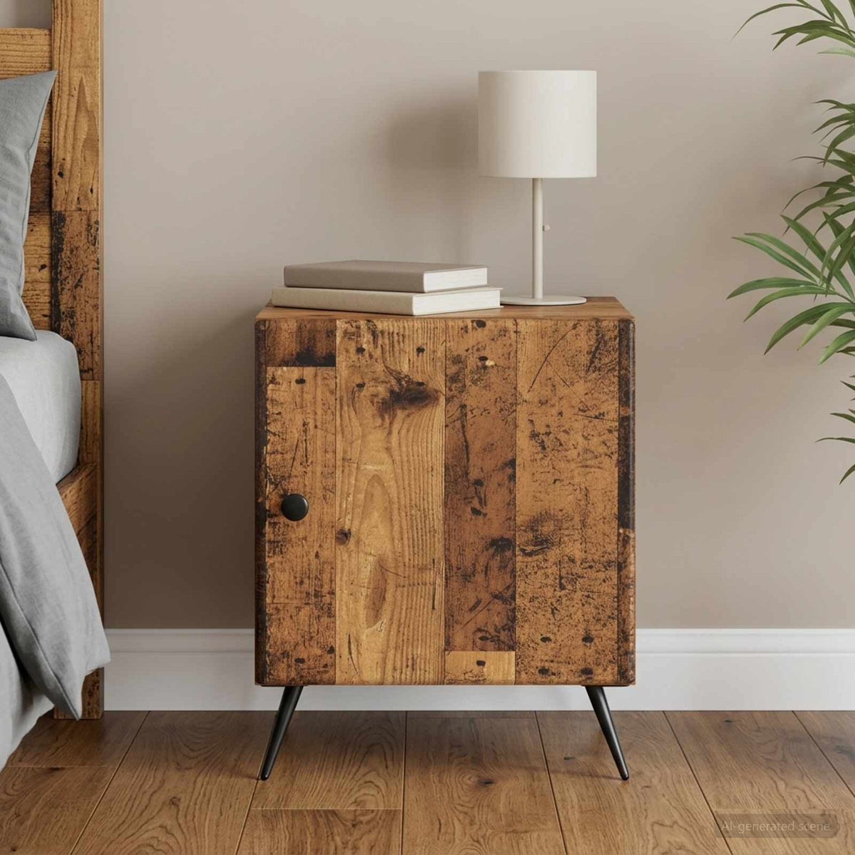 Nachtkastje Oud hout 43 x 34,5 x 50 cm Bewerkt hout is nu te koop bij PeponiXL, paradijselijk wonen!