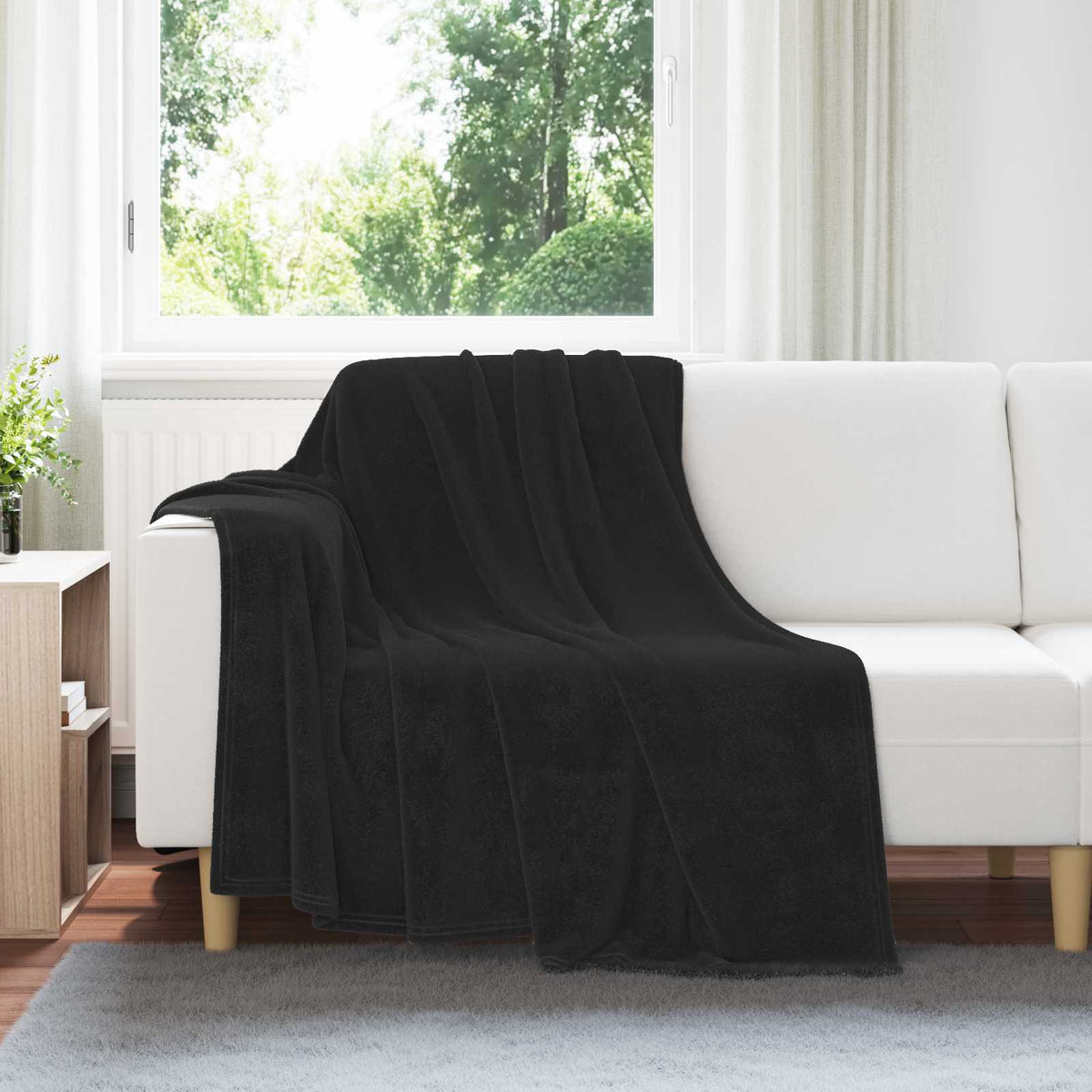 Kleden 6 pcs Zwart 150 x 200 cm Fleece is nu te koop bij PeponiXL, paradijselijk wonen!