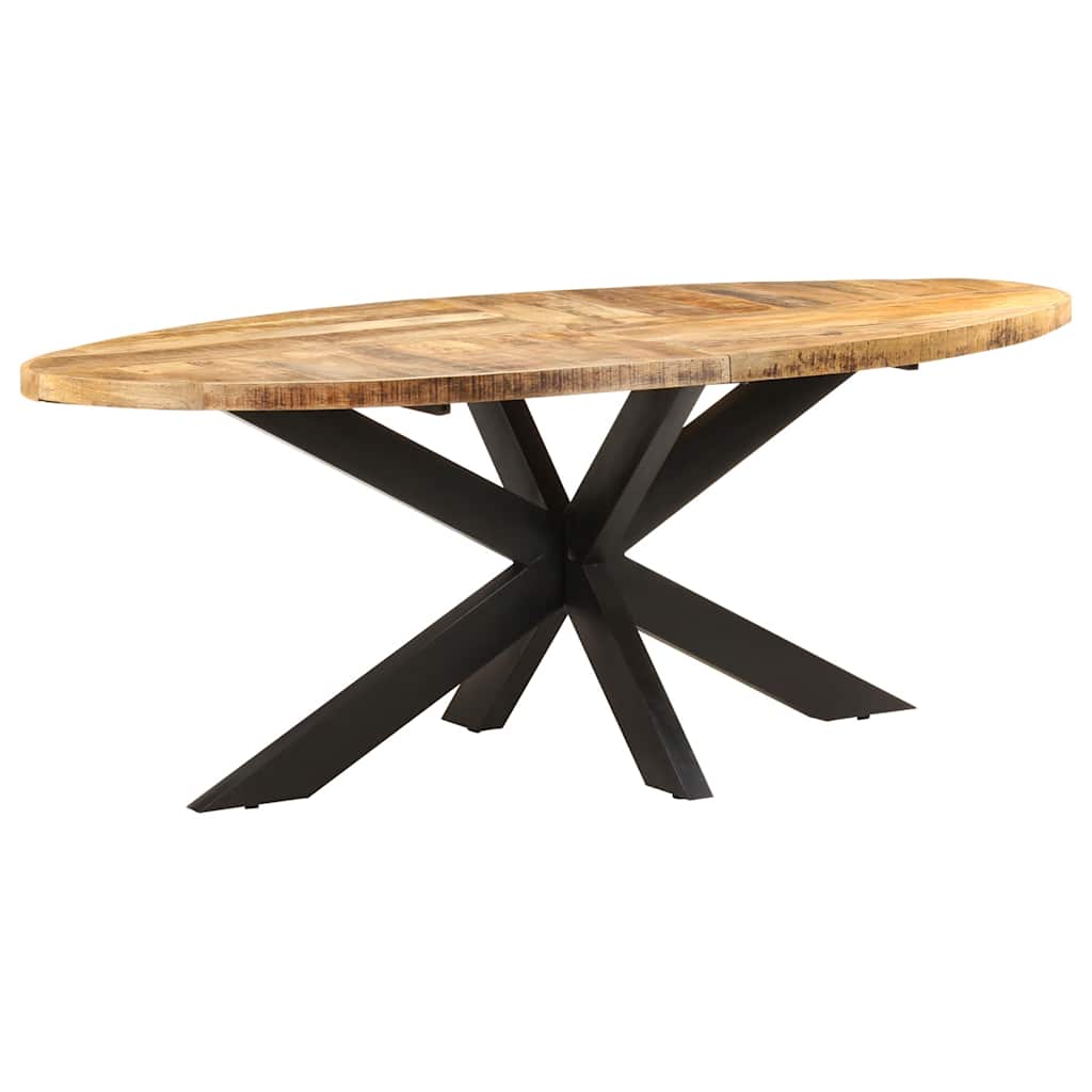Eettafel ovaal 200x100x75 cm ruw mangohout is nu te koop bij PeponiXL, paradijselijk wonen!