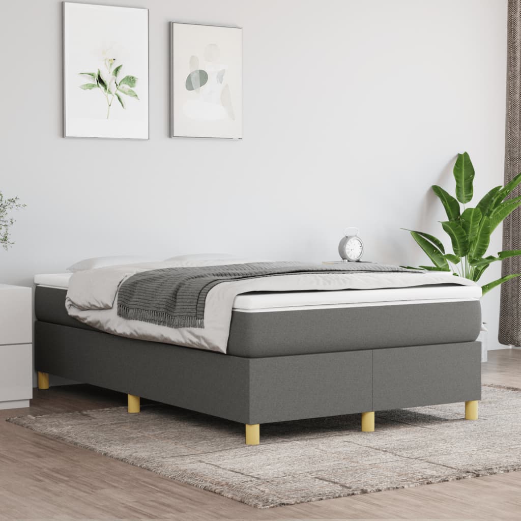 Boxspring bed 120x200 cm stof donkergrijs is nu te koop bij PeponiXL, paradijselijk wonen!