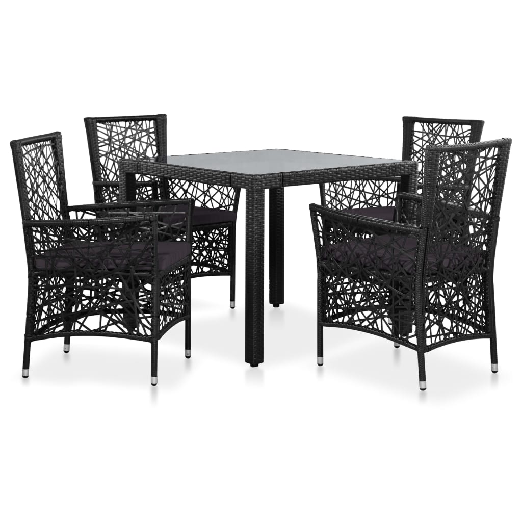5-delige Tuinset poly rattan zwart is nu te koop bij PeponiXL, paradijselijk wonen!