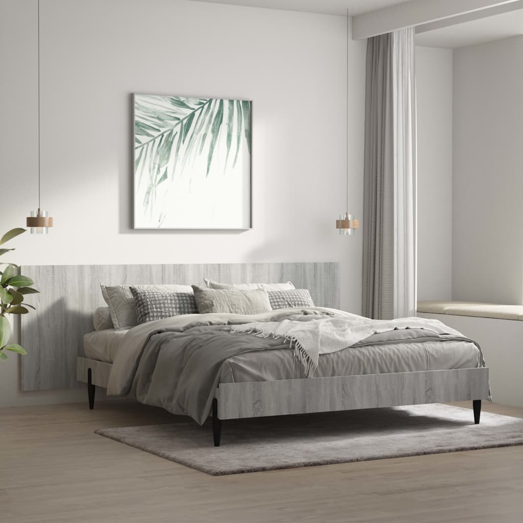 Hoofdbord wandmodel 240x1,5x80 cm bewerkt hout grijs sonoma is nu te koop bij PeponiXL, paradijselijk wonen!