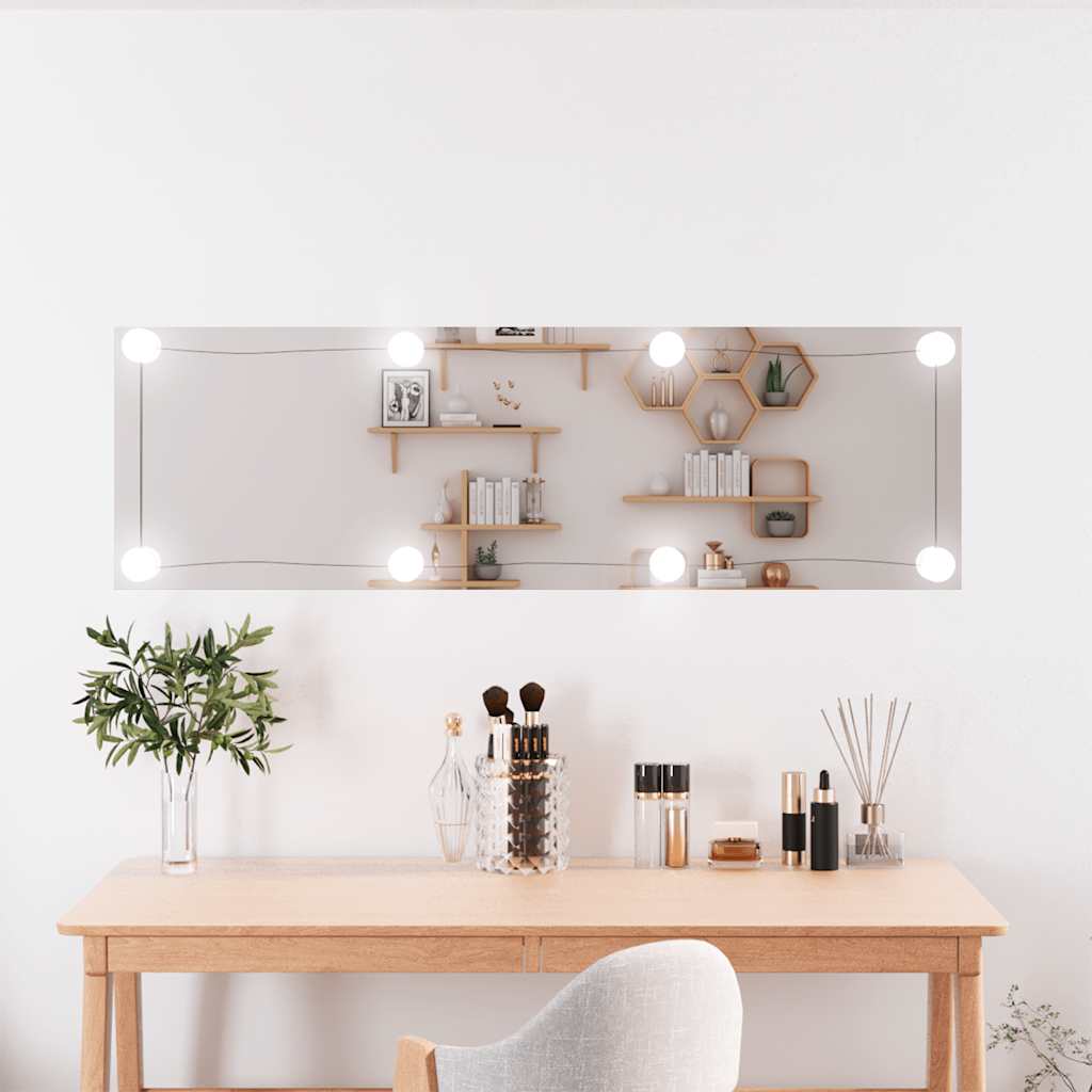 Wandspiegel met LED's rechthoekig 30x100 cm glas is nu te koop bij PeponiXL, paradijselijk wonen!