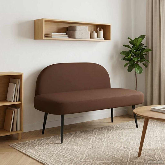 Beklede bank met rugleuning Bruin 110 x 60 x 76 cm Kunstleer is nu te koop bij PeponiXL, paradijselijk wonen!