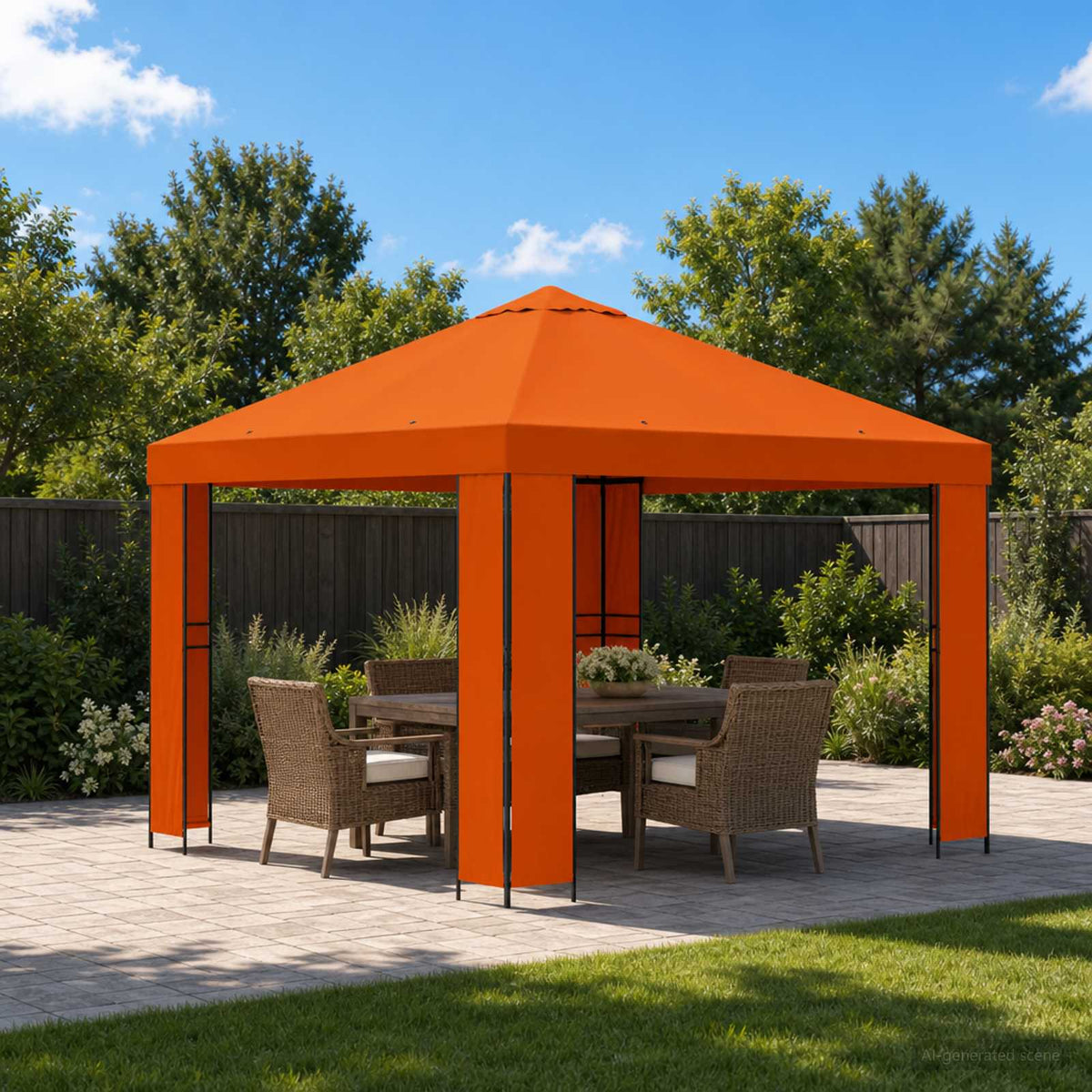 Prieel 3 x 3 m Oranje Polyester en staal 190 is nu te koop bij PeponiXL, paradijselijk wonen!