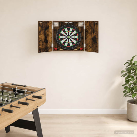 Dartbord Kabinet Gerookt eiken 56 x 12 x 53,5 cm Bewerkt hout is nu te koop bij PeponiXL, paradijselijk wonen!
