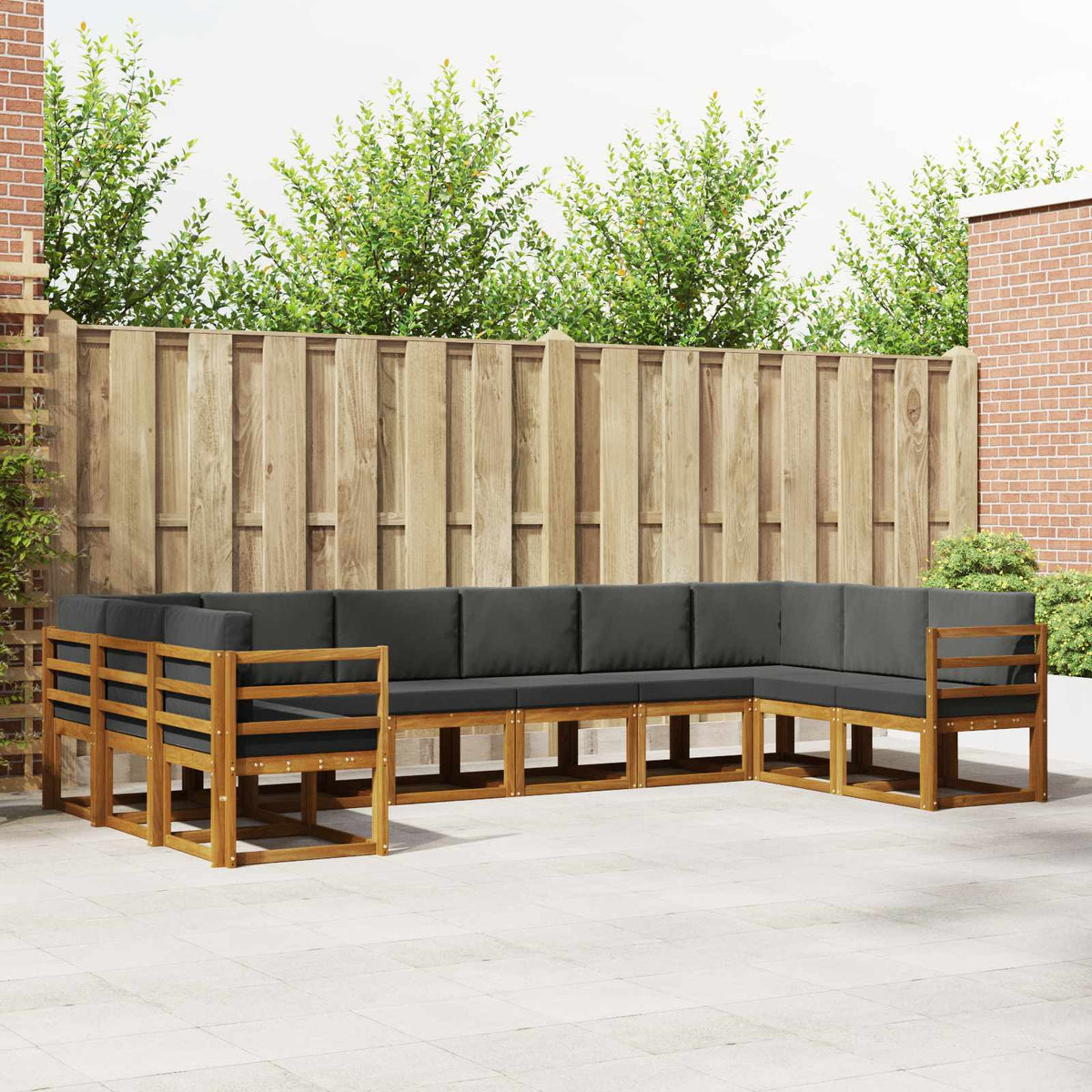 Buiten bankenset met kussen 10 pcs Natuurlijk en Antraciet is nu te koop bij PeponiXL, paradijselijk wonen!