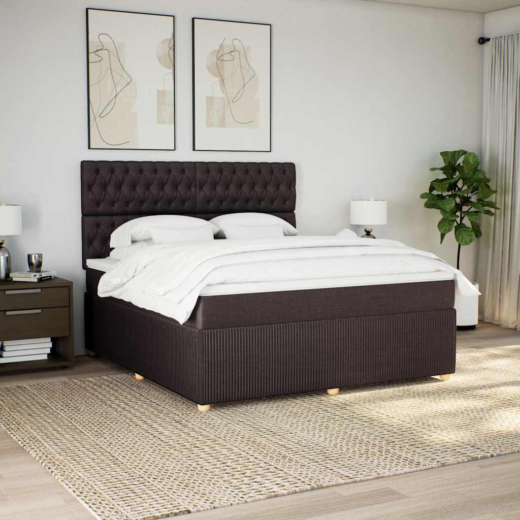 Boxspring met matras stof donkerbruin 180x200 cm is nu te koop bij PeponiXL, paradijselijk wonen!