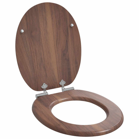 Zachte sluit toiletbril Bruin 44 x 38 cm MDF-plaat is nu te koop bij PeponiXL, paradijselijk wonen!