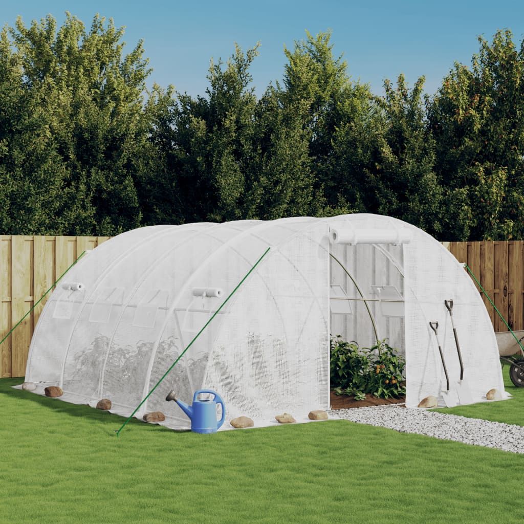 Kas met stalen frame wit 16 m² 4x4x2 m is nu te koop bij PeponiXL, paradijselijk wonen!