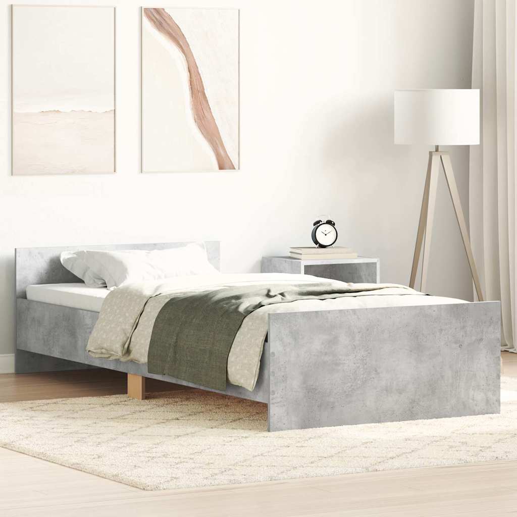 Bedframe bewerkt hout betongrijs 75x190 cm is nu te koop bij PeponiXL, paradijselijk wonen!