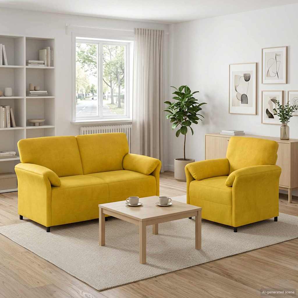 Bankstel 2 st Geel Fluweel is nu te koop bij PeponiXL, paradijselijk wonen!