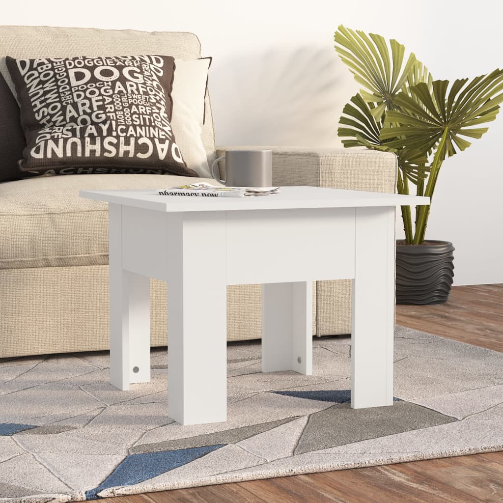 Salontafel 55x55x42 cm bewerkt hout wit is nu te koop bij PeponiXL, paradijselijk wonen!