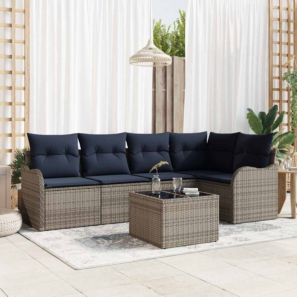 Tuin Sofa Set Grijs poly rattan is nu te koop bij PeponiXL, paradijselijk wonen!