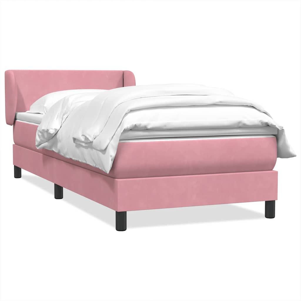 Boxspring met matras fluweel roze 90x210 cm is nu te koop bij PeponiXL, paradijselijk wonen!