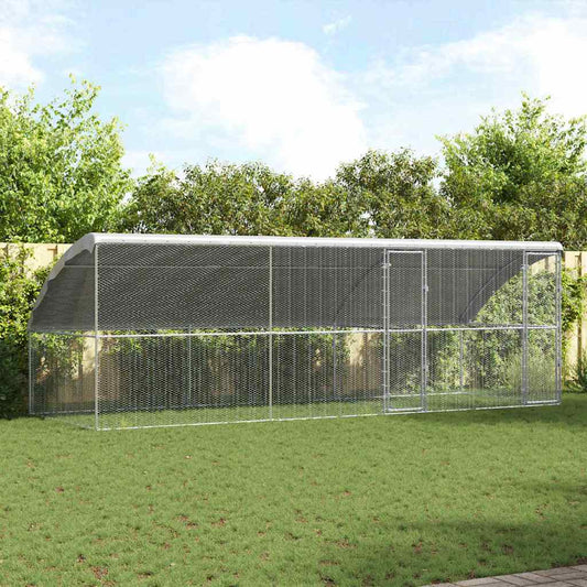 Kippenhok 3 pcs Zilver 600 x 200 x 200 cm Gegalvaniseerd staal is nu te koop bij PeponiXL, paradijselijk wonen!