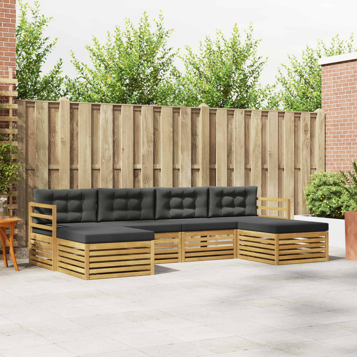 Buiten bankenset 6 pcs Wit en antracietkleurig is nu te koop bij PeponiXL, paradijselijk wonen!