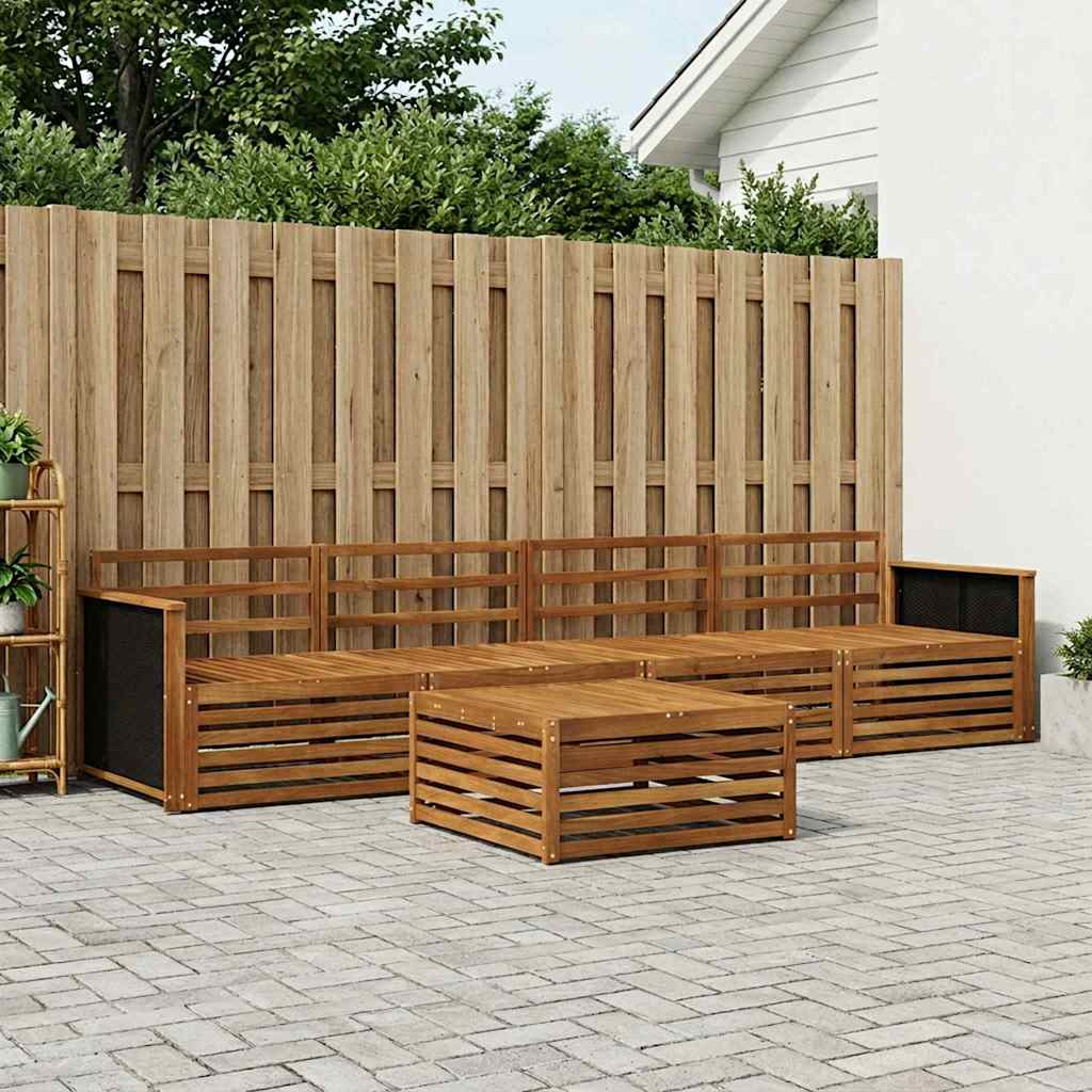 Buiten bankenset 5 pcs Naturel Massief Acaciahout is nu te koop bij PeponiXL, paradijselijk wonen!