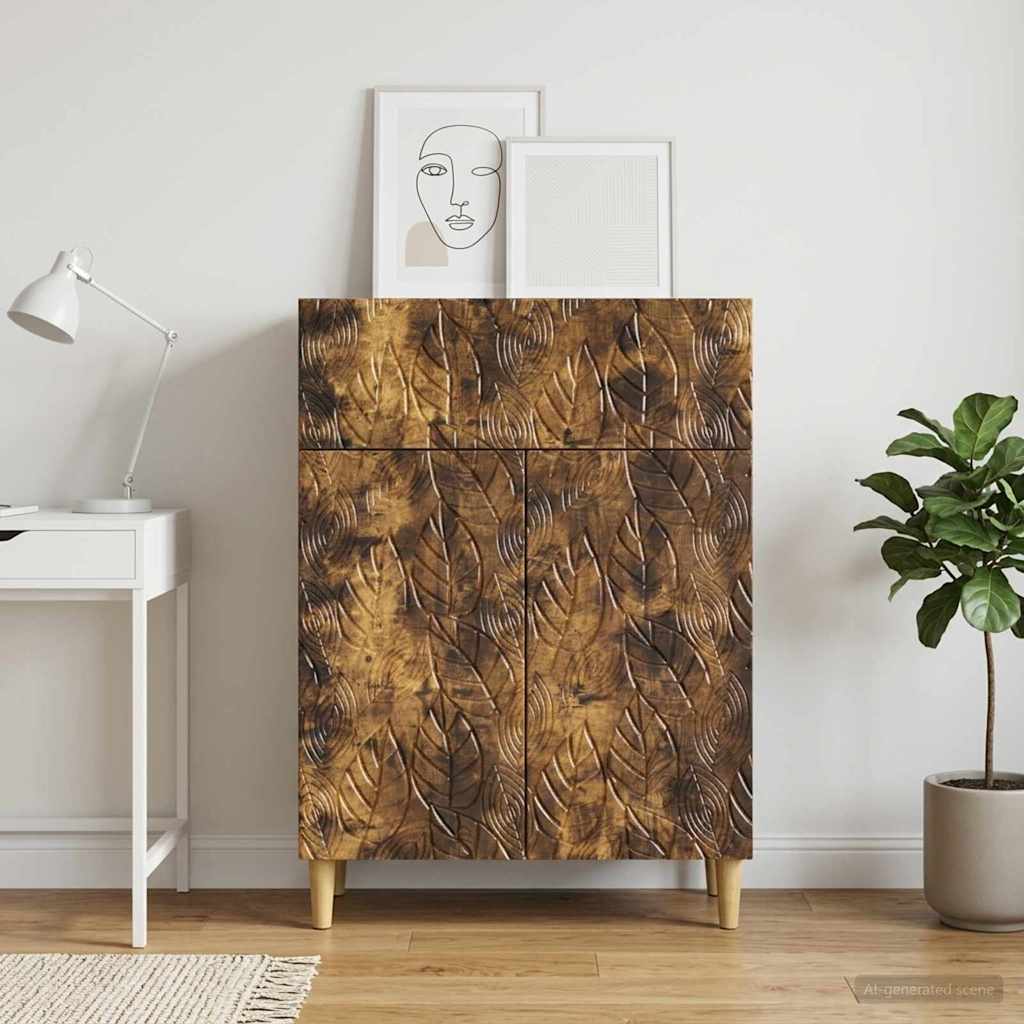 Dressoir Gerookt eiken 66 x 34,5 x 90 cm Bewerkt hout is nu te koop bij PeponiXL, paradijselijk wonen!