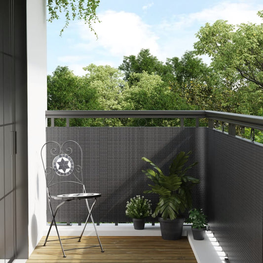 Balkonscherm 1000x80 cm poly rattan antracietkleurig is nu te koop bij PeponiXL, paradijselijk wonen!