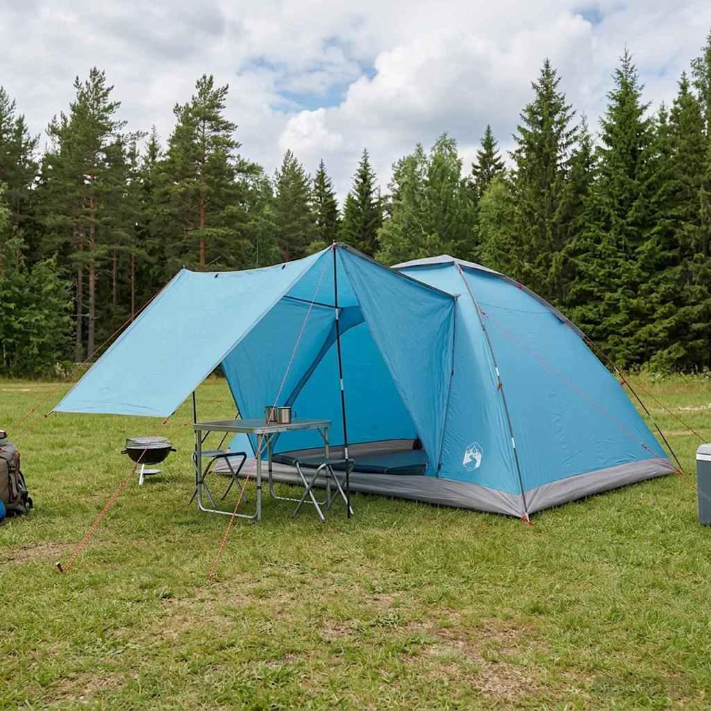 Kamperen tent met dak Blauw 6-persoons Polyester en staal is nu te koop bij PeponiXL, paradijselijk wonen!