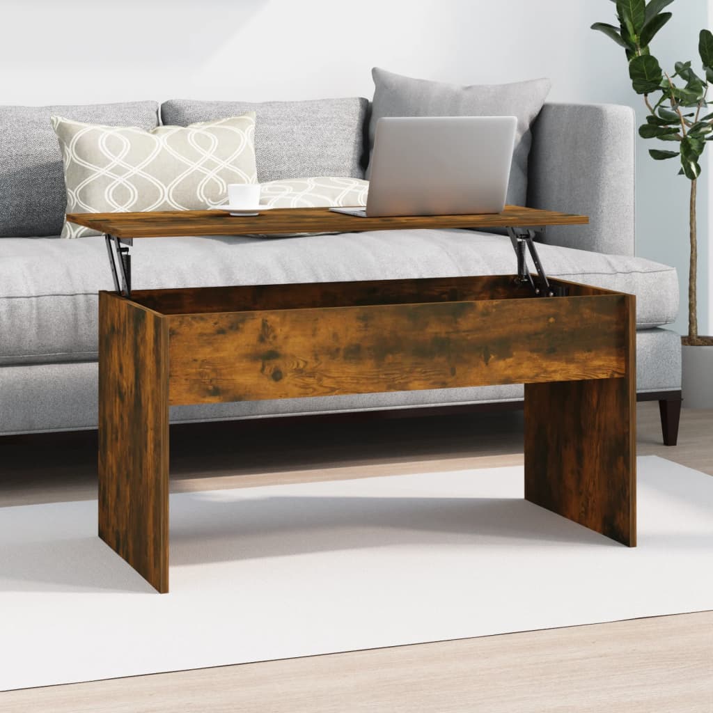 Salontafel 102x50,5x52,5 cm bewerkt hout gerookt eikenkleurig is nu te koop bij PeponiXL, paradijselijk wonen!