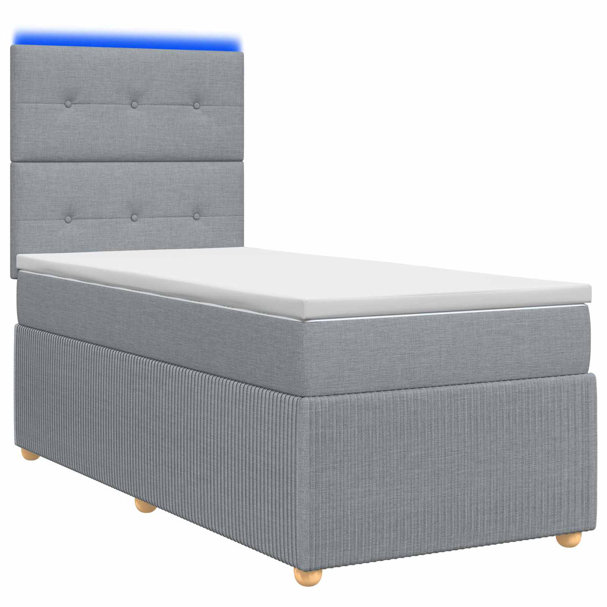 LED Boxspring Bed met Matras Lichtgrijs 80 x 200 cm Stof is nu te koop bij PeponiXL, paradijselijk wonen!