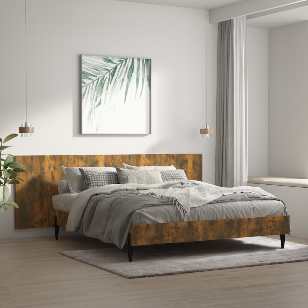 Hoofdbord wandmodel 240x1,5x80 cm bewerkt hout gerookt eiken is nu te koop bij PeponiXL, paradijselijk wonen!