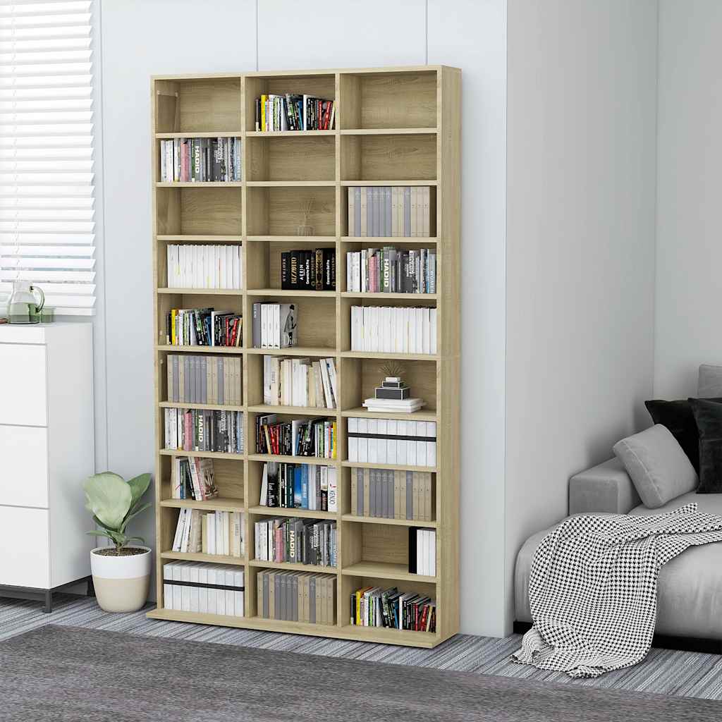 Cd-kast 102x23x177,5 cm bewerkt hout sonoma eikenkleurig is nu te koop bij PeponiXL, paradijselijk wonen!
