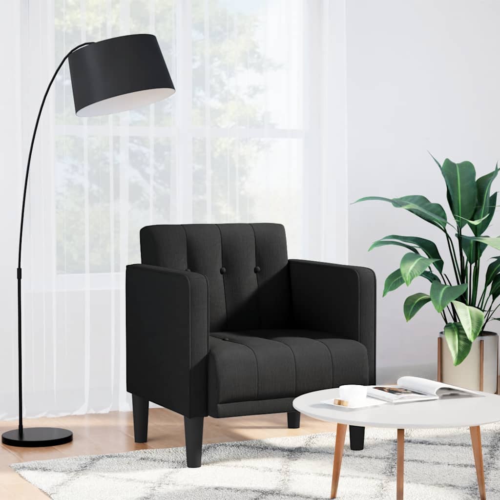 Fauteuil met armleuningen Zwart 53 cm Stof is nu te koop bij PeponiXL, paradijselijk wonen!