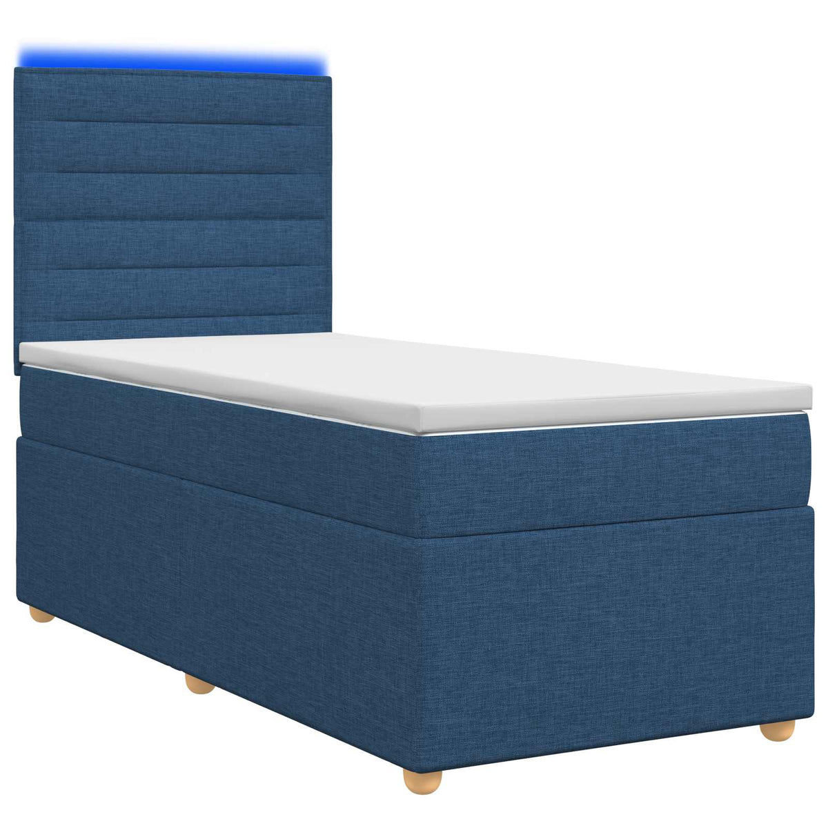 Boxspringbed met matras met hoofdeinde Blauw 90 x 200 cm Stof is nu te koop bij PeponiXL, paradijselijk wonen!