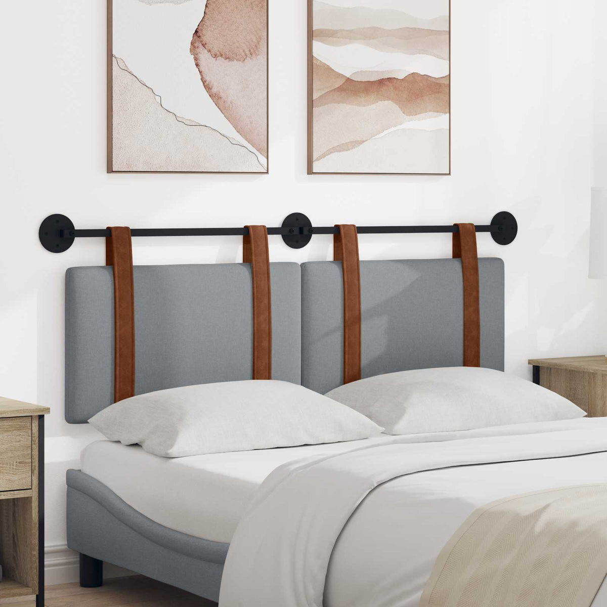 Hangend hoofdbord Lichtgrijs Antiek PU is nu te koop bij PeponiXL, paradijselijk wonen!