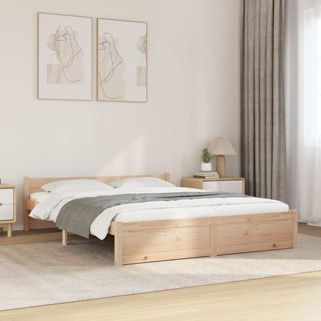 Bedframe zonder matras massief hout 160x200 cm is nu te koop bij PeponiXL, paradijselijk wonen!