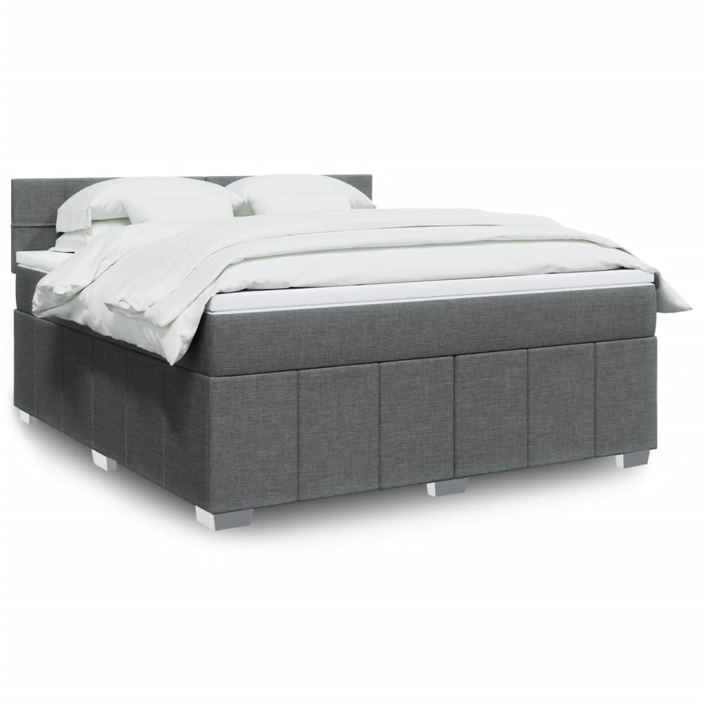 Boxspring met matras stof donkergrijs 180x200 cm is nu te koop bij PeponiXL, paradijselijk wonen!