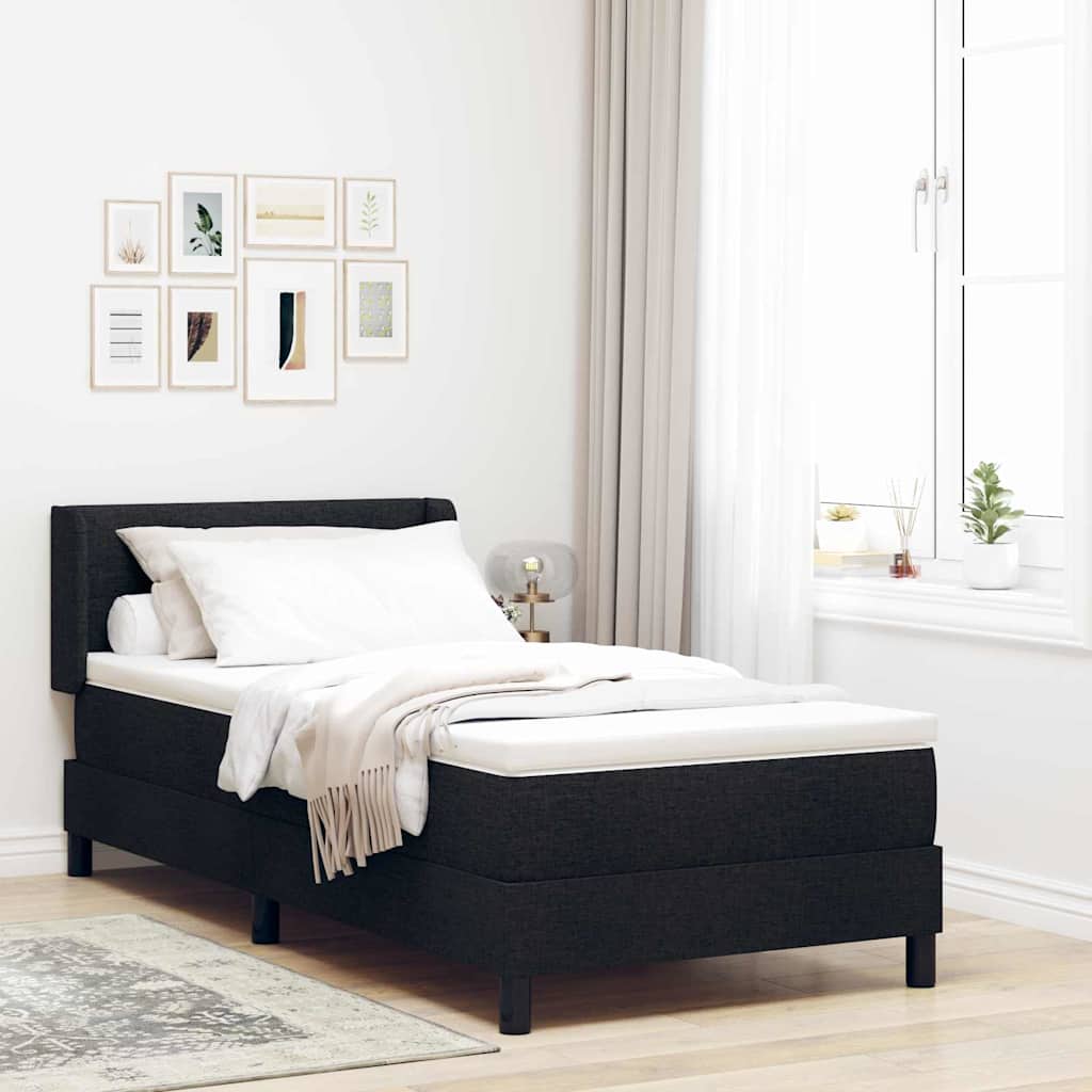 Boxspringbed met hoofdeinde Zwart 200 x 80 cm Stof is nu te koop bij PeponiXL, paradijselijk wonen!