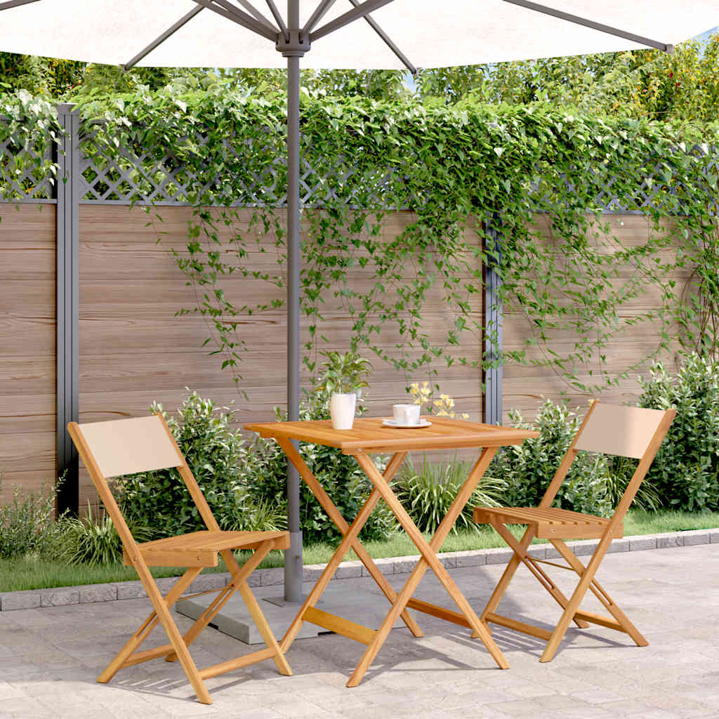 3-delige Bistroset stof en massief hout beige is nu te koop bij PeponiXL, paradijselijk wonen!