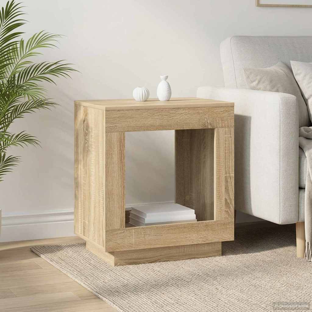 Bijzettafel Sonoma Eiken 60 x 40 x 65 cm Bewerkt hout is nu te koop bij PeponiXL, paradijselijk wonen!
