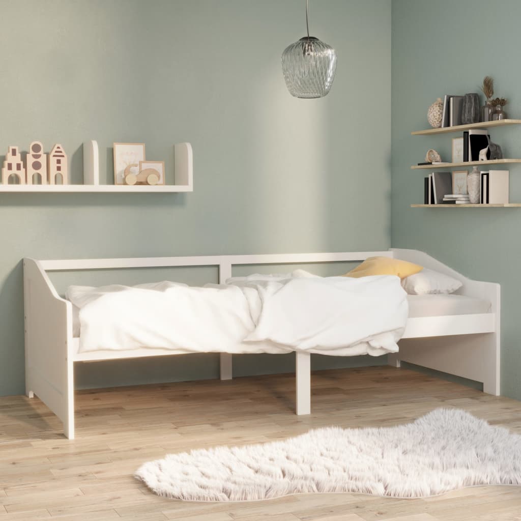 Bedbank 3-zits massief grenenhout 90x200 cm wit is nu te koop bij PeponiXL, paradijselijk wonen!