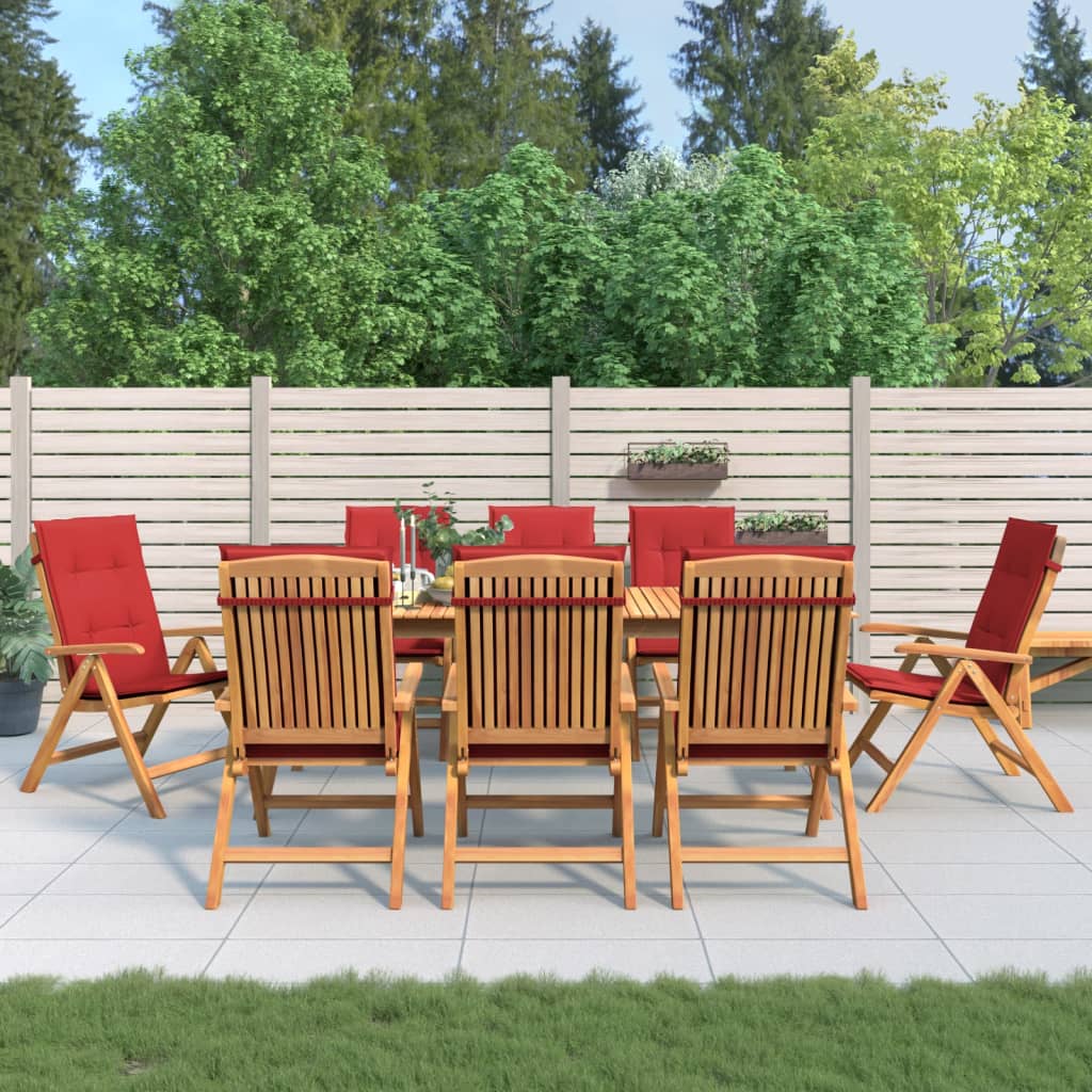 Tuinstoelen 8 st verstelbaar met kussens massief teakhout is nu te koop bij PeponiXL, paradijselijk wonen!