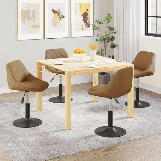 Eetkamerstoelen draaibaar 4 st fluweel bruin is nu te koop bij PeponiXL, paradijselijk wonen!
