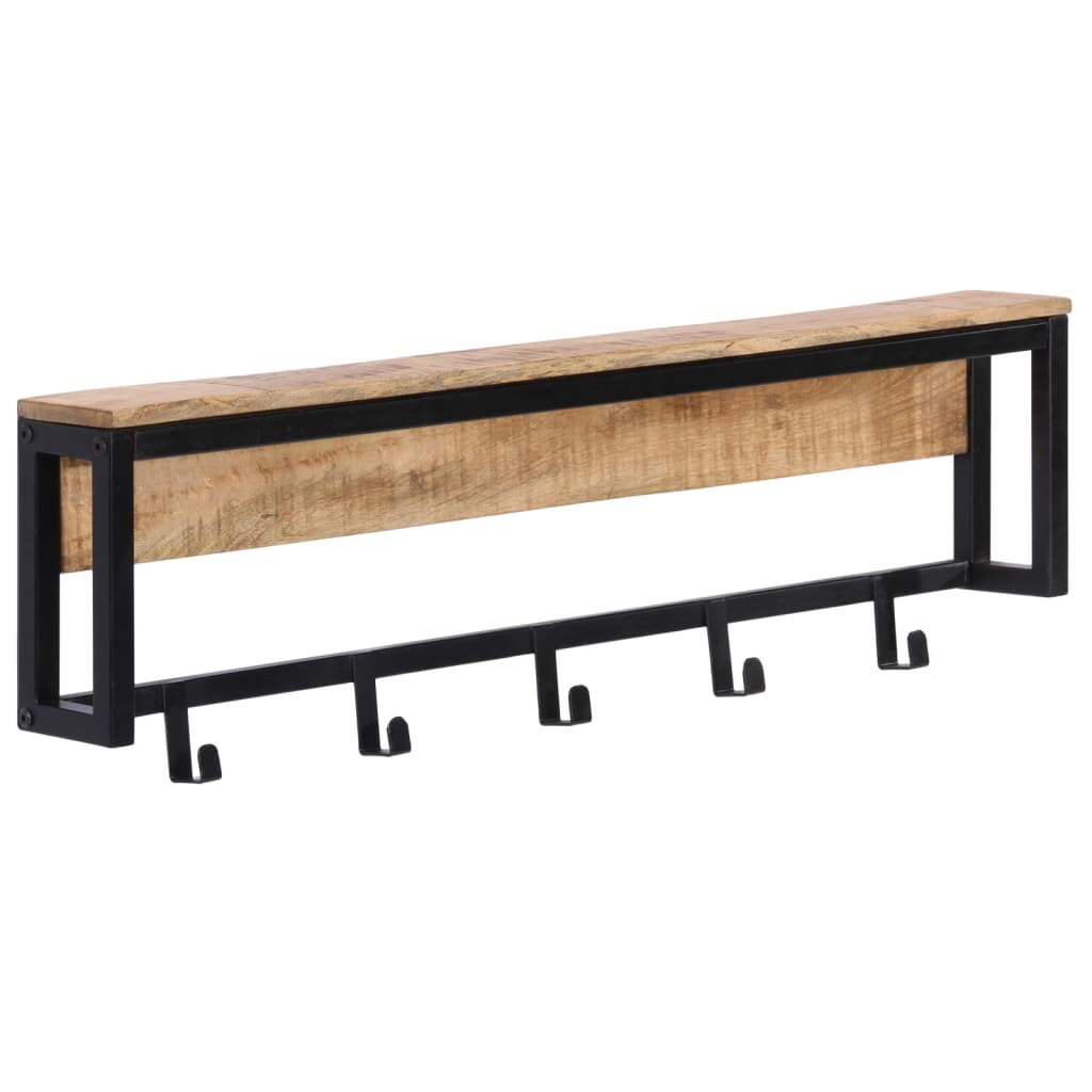 Kapstok 87x10x27 cm massief ruw mangohout is nu te koop bij PeponiXL, paradijselijk wonen!