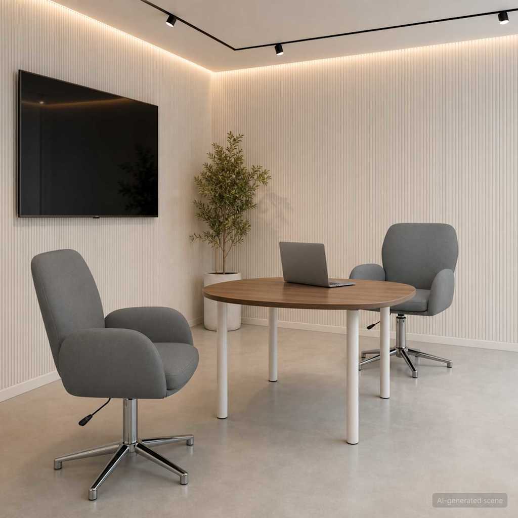 Draaiende Bureaustoelen 2 st 54 x 58 x 90 cm Donkergrijs Stof is nu te koop bij PeponiXL, paradijselijk wonen!