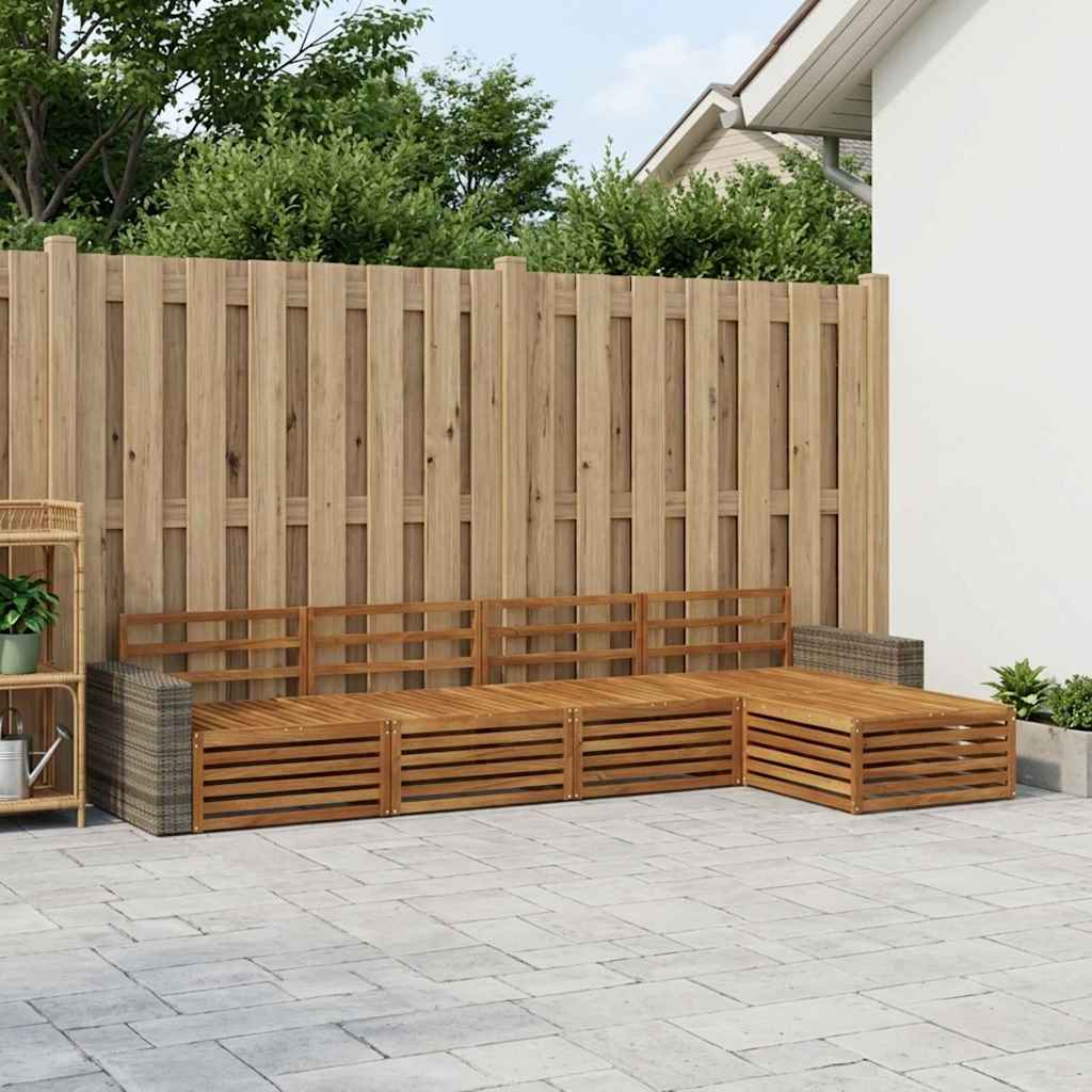 Buiten bankenset 5 pcs Naturel Massief Acaciahout is nu te koop bij PeponiXL, paradijselijk wonen!